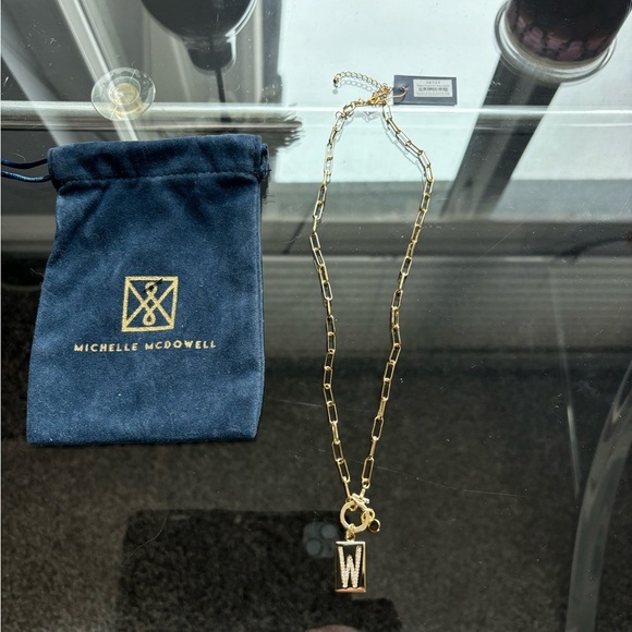 Gold-Toned Necklace with Elongated Chain and Pendant - Picture 4 of 5